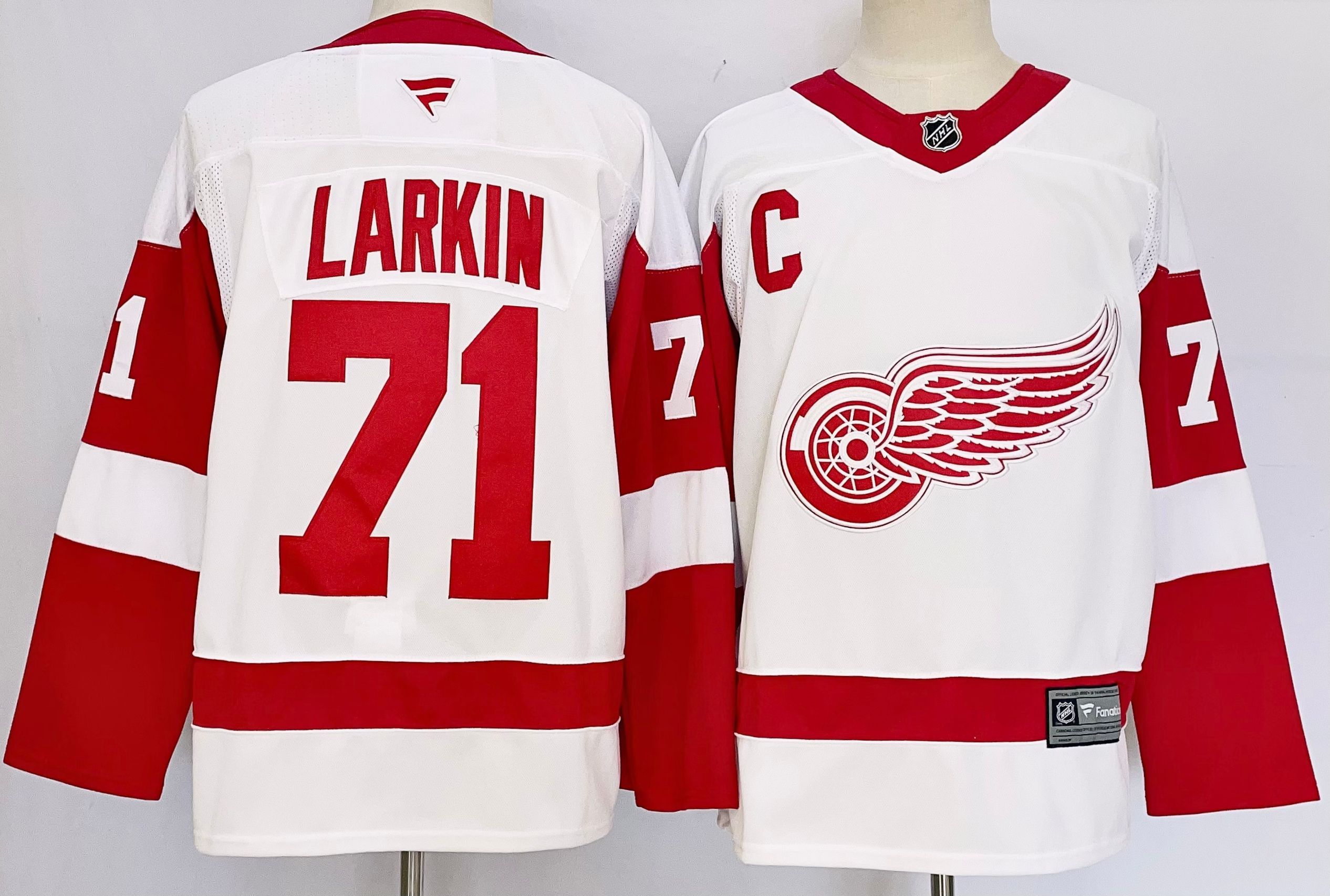 Men Detroit Red Wings #71 Larkin White 2025 Home Premier Player NHL Jersey->detroit red wings->NHL Jersey